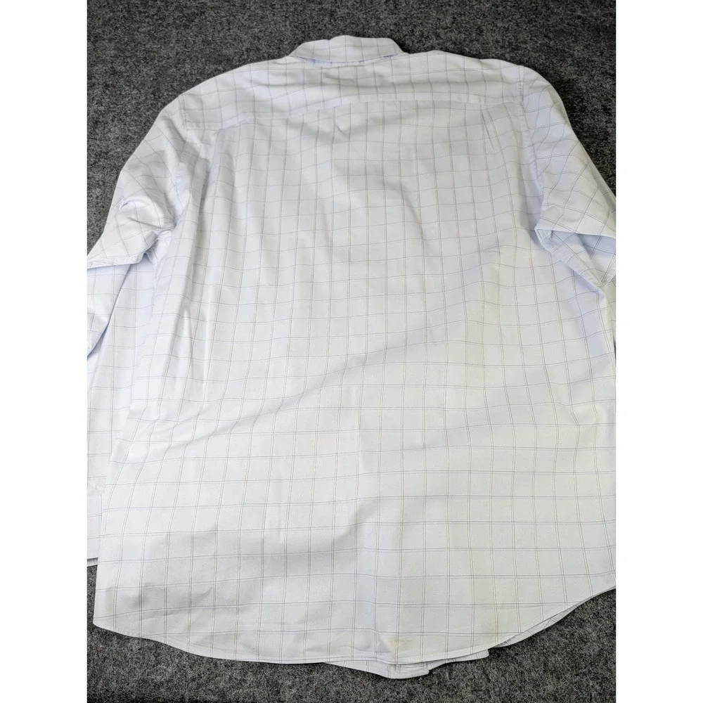 Banana Republic Classic Fit Mens XL Light Blue Windowpane Check Cotton Shirt EUC